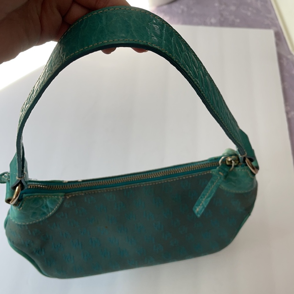 Women’s Dooney Bourke shoulder bag leather teal - Picture 5 of 9
